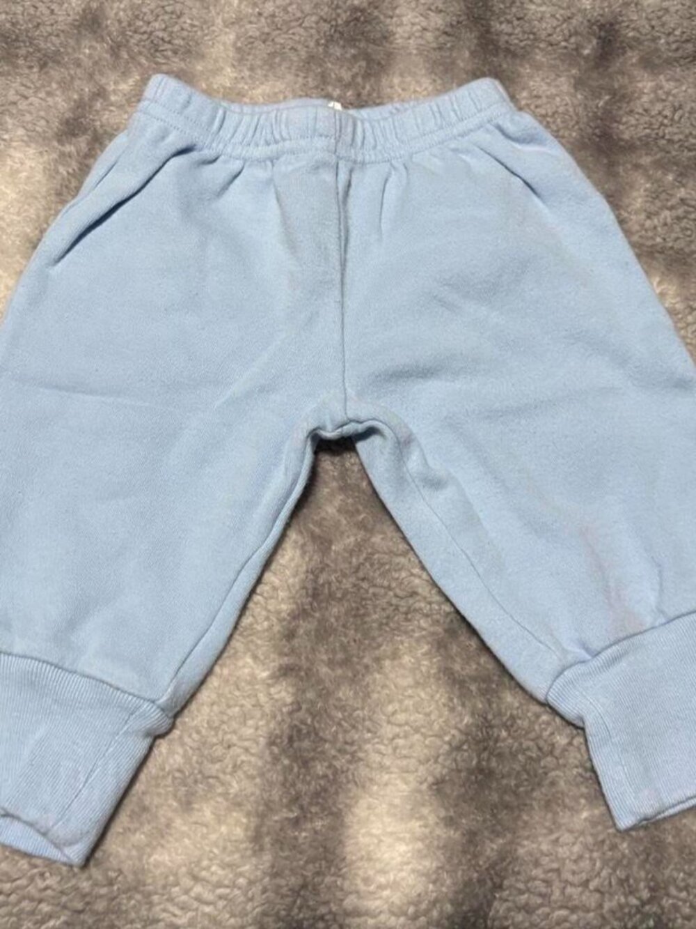 Baby Light Blue Jogger Pants Elastic Waist Cuffed Toddler Sweatpants